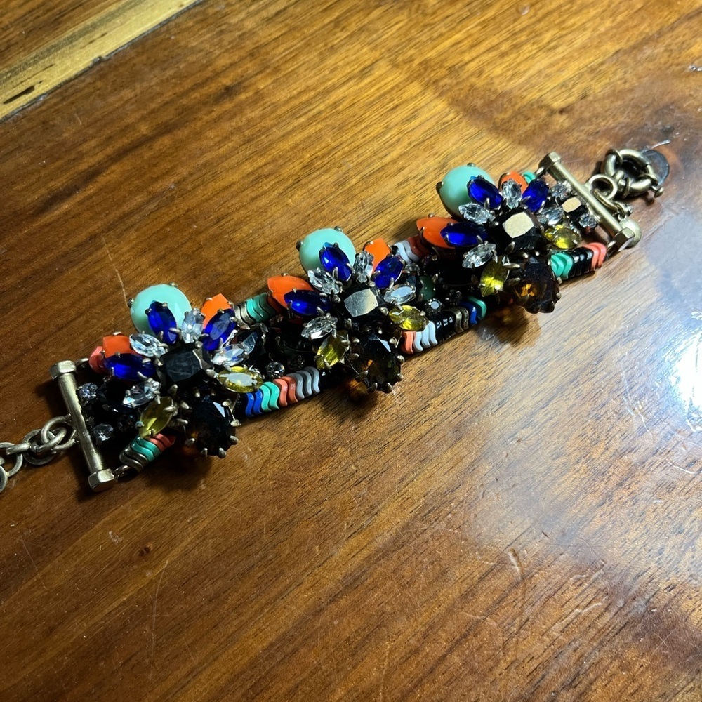 J. Crew Multicolor Statement Bracelet. Tribal color burst. About 15 grams.